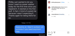 Insta Tip: Take a screen shot of text messages from customers